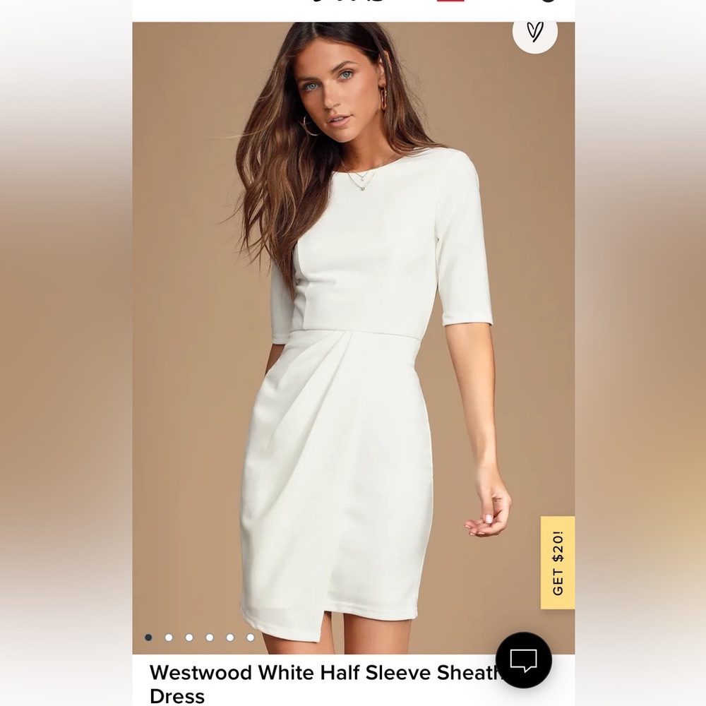 Lulus Westwood White Half Sleeve Sheath Dress